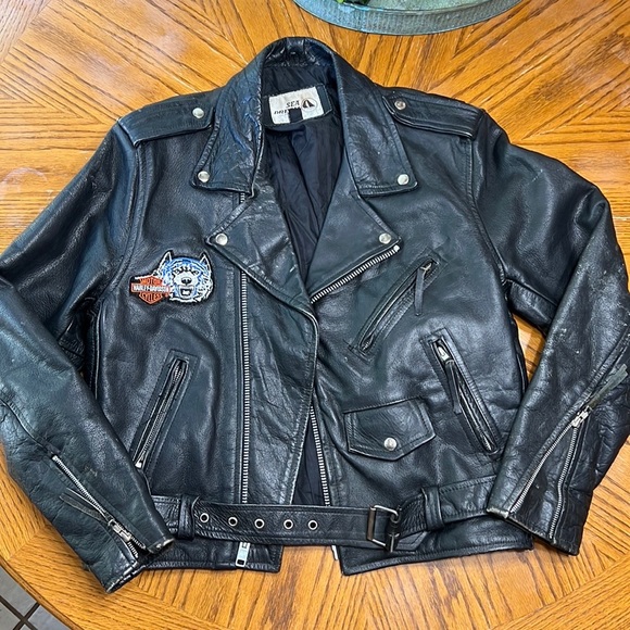 Sea Dream Other - UNISEX  Vintage 100% leather Sea Dream biker jacket. With Harley Davidson patch.